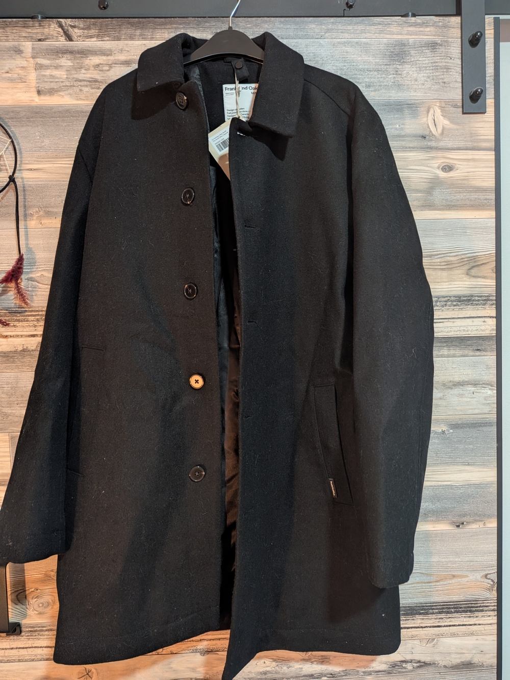 Frank & Oak Black   - The Smith Mac Topcoat